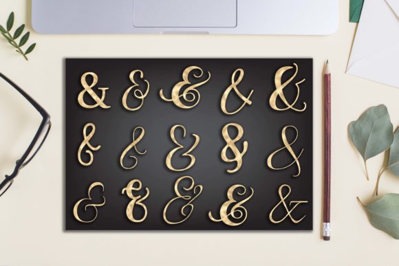50 Gold Ampersand Illustrations for Craft & Handmade Business Use