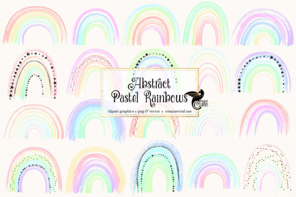 Abstract Pastel Rainbows Clipart for Crafting & Handmade Business Design