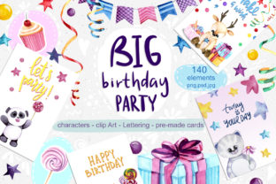 Big Birthday Party Illustrations: Festive Design for Local Brand Joy