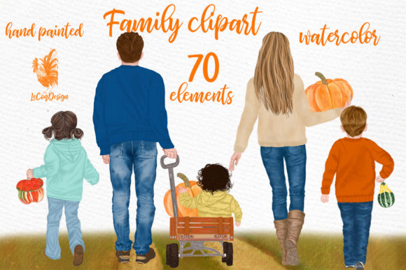 Family Clipart Autumn: Seasonal Illustrations for Lifestyle Blogging and Content Publishing