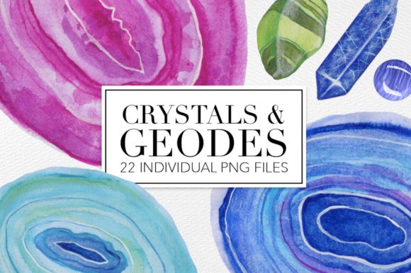 h1Crystals and Geodes Illustrations for Digital Sellers/h1