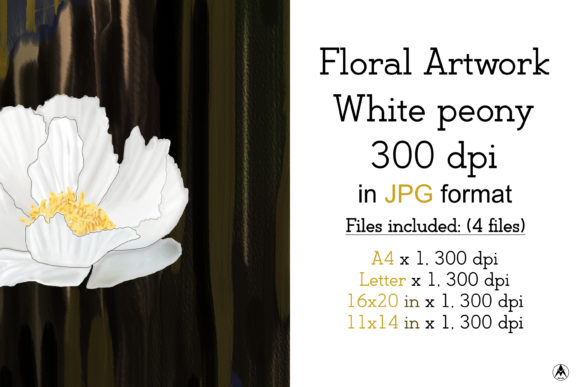 h1Floral Artwork - White Peony Illustrations for Digital Sellers/h1