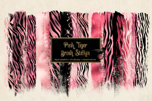 h1Pink Tiger Brush Strokes Illustrations for Creative Sellers/h1