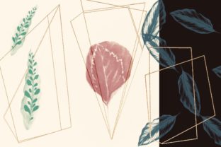 Leaves and Geometry Illustrations Set for Digital Sellers