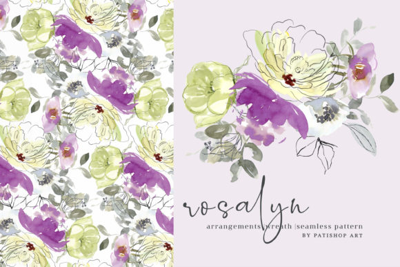 Lemon and Purple Floral Illustrations Bring Warmth to Design Projects