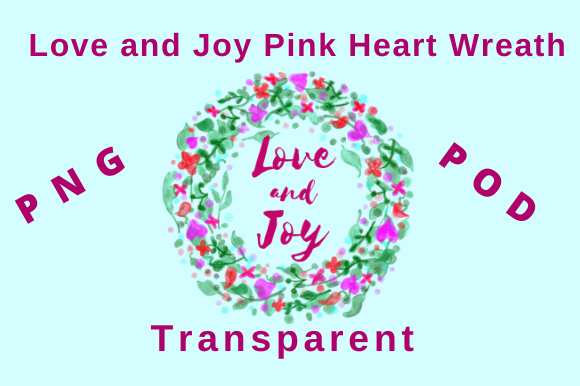 Love and Joy Pink Heart Wreath: A Sweet, Versatile Illustration for Local Branding