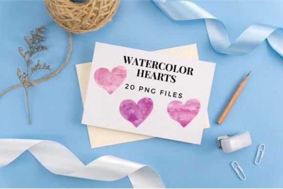 Love Hearts Clipart, Colorful Watercolo