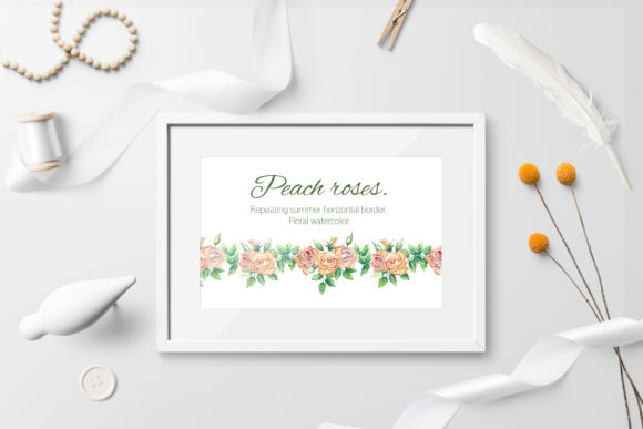 Peach Rose - the Horizontal Border for Crafters & Etsy Sellers