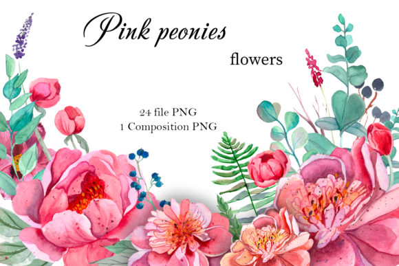 Pink Peonies Flowers Clipart: A Fresh Illustration for Blog & Editorial Design