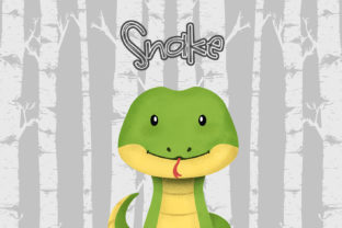 Snake Nursery Art Woodland Animal Illustrations for Branding & Marketing