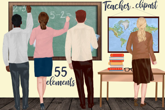 Teachers Back to School Clipart: Fresh Illustrations for Seasonal Branding